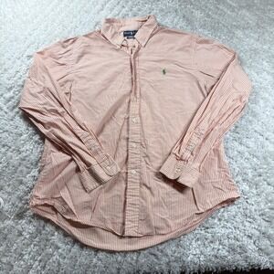 VTG Ralph Lauren Shirt Mens XL Stripe Button Custom Fit Pony Preppy Frat Boy Y2K